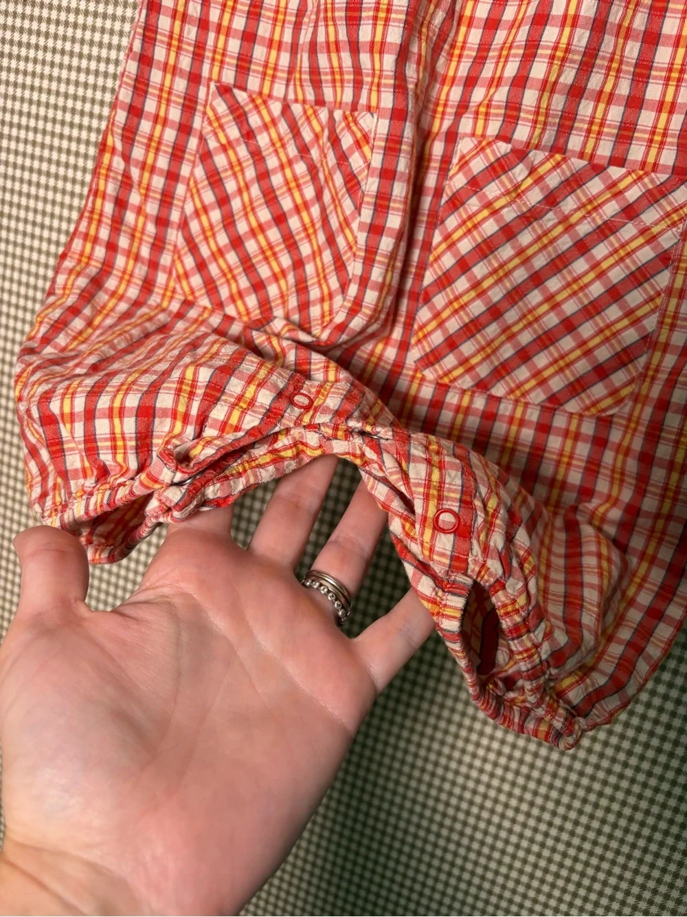 Vintage Old Navy Newborn 6–12 Months Plaid Bubble Romper